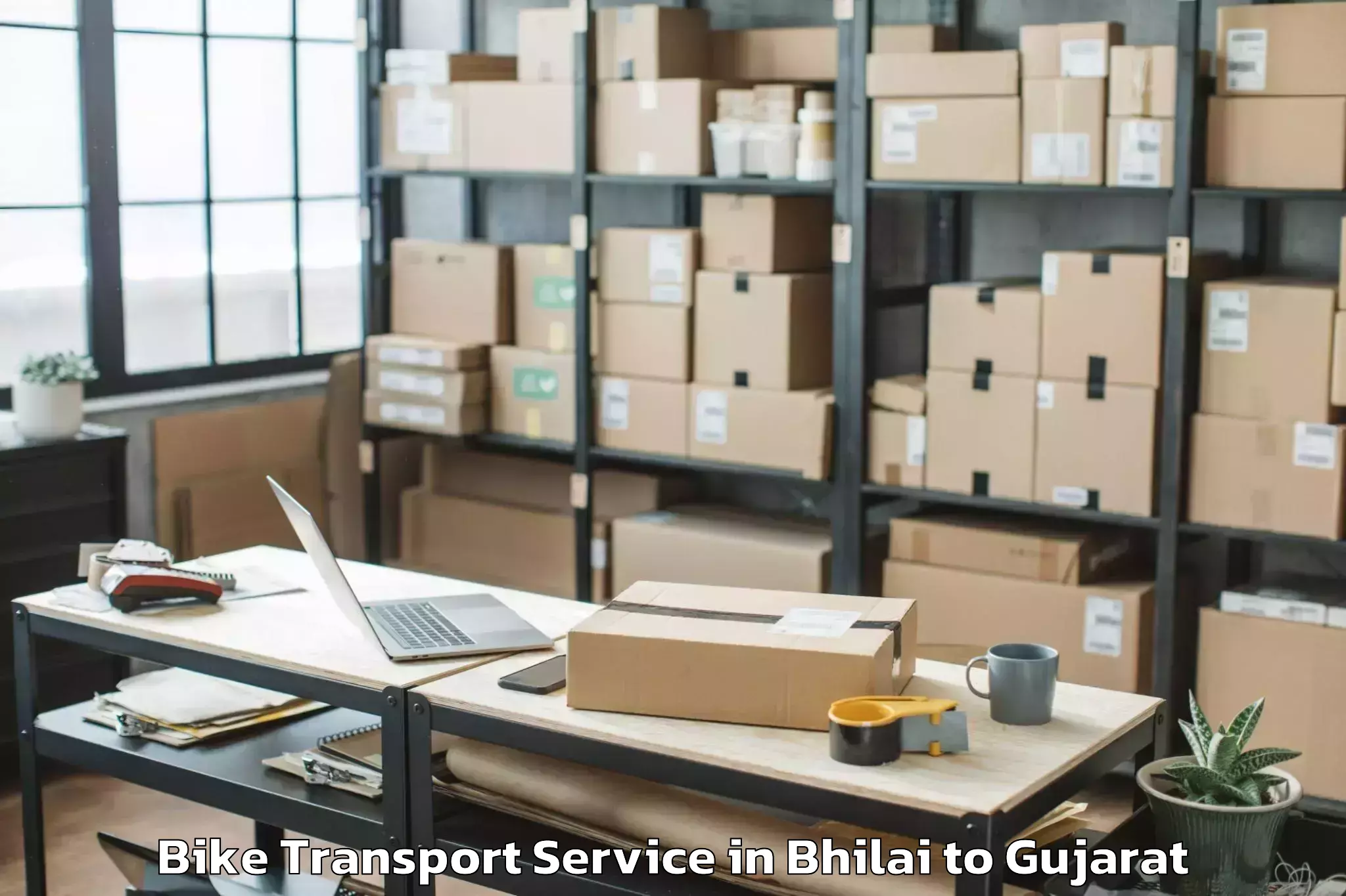 Professional Bhilai to Rajula Bike Transport